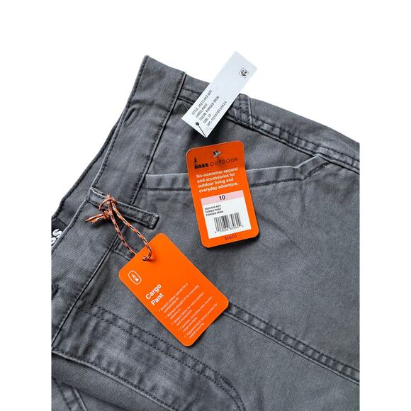 BASS OUTDOOR Women's High-Rise Canvas Cargo Pants FORGED IRON NWT SIZE  10 - Picture 8 of 10